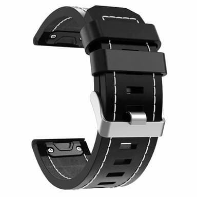 Nahka kellon renneke easyfit Garmin Tactix 7 - Musta