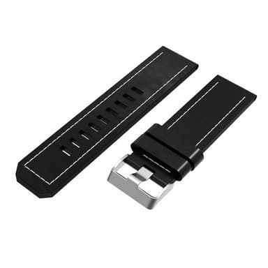 Nahka kellon renneke easyfit Garmin Quatix 7X - Musta