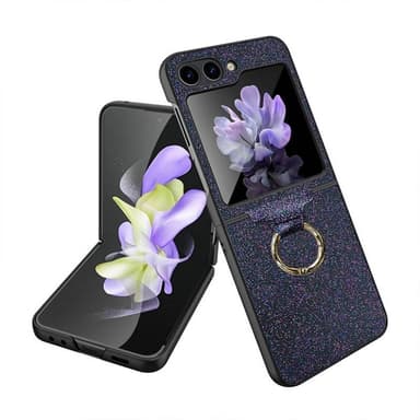 Glitter Sormuskotelo Samsung Galaxy Z Flip 5 - Musta