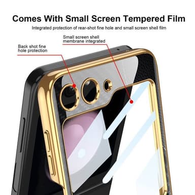 Elk Glass Case Samsung Galaxy Z Flip 5 - Musta