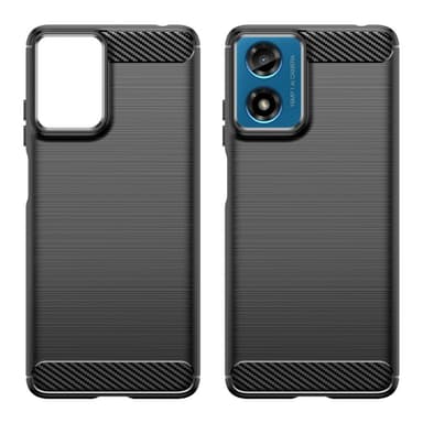 SKALO Motorola Moto E14 4G Armor Carbon Iskunkestävä TPU suojakuori - Musta
