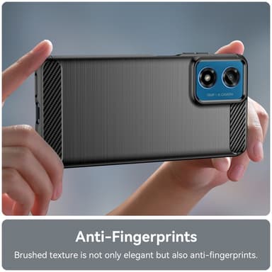 SKALO Motorola Moto E14 4G Armor Carbon Iskunkestävä TPU suojakuori - Musta