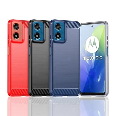 SKALO Motorola Moto E14 4G Armor Carbon Iskunkestävä TPU suojakuori - Musta