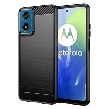 SKALO Motorola Moto E14 4G Armor Carbon Iskunkestävä TPU suojakuori - Musta