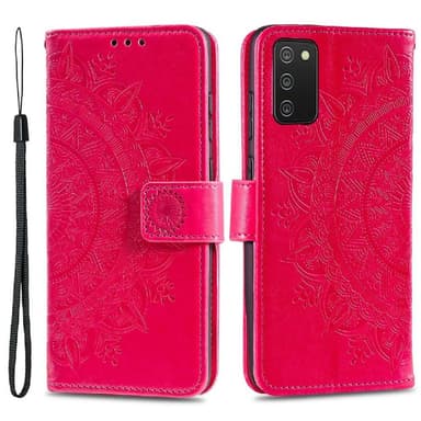 SKALO Samsung A02s / A03s Mandala lompakkokotelo - Cerise