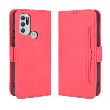 SKALO Moto G60S 6-lokeroa Lompakkokotelo - Punainen