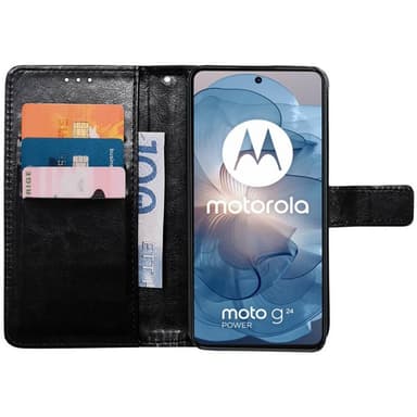 Lompakkokotelo 3-kortti Motorola Moto G24 - Musta