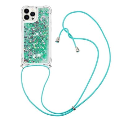 SKALO iPhone 14 Pro Max Juoksuhiekka Glitter Mobile kaulapanta - Turkoosi