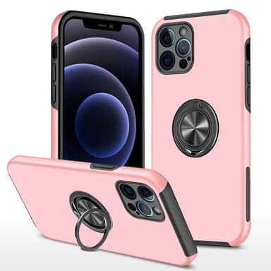 iPhone 14 Pro Sormirengas Sivutuen Hybridikotelo - Vaaleanpunainen