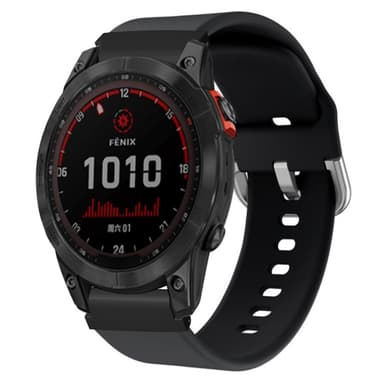 SKALO Garmin Fenix 8 Amoled 43mm Silikoniranneke Muotoiltu - Musta
