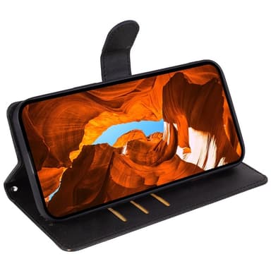 SKALO Motorola Moto G55 5G Premium Wallet Lompakkokotelo - Musta