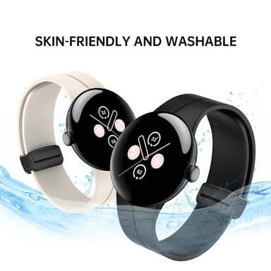 SKALO Silikoniranneke metallisolki Google Pixel Watch 3 41mm - Musta