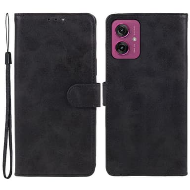 SKALO Motorola Moto G55 5G Premium Wallet Lompakkokotelo - Musta