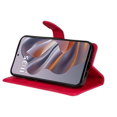 SKALO Motorola Edge 50 Neo 5G PU-nahkainen Lompakkokotelo - Punainen