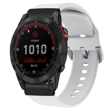 SKALO Garmin Fenix 8 Amoled 43mm Silikoniranneke Muotoiltu - Valkoinen