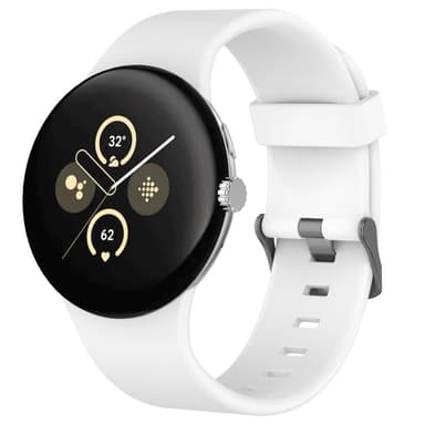 SKALO Silikoniranneke Google Pixel Watch 3 45mm - Valkoinen
