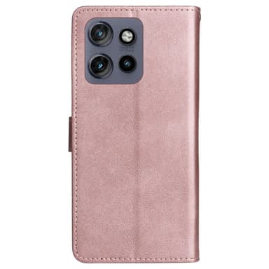 SKALO Motorola Edge 50 Neo 5G PU-nahkainen Lompakkokotelo - Ruusukulta