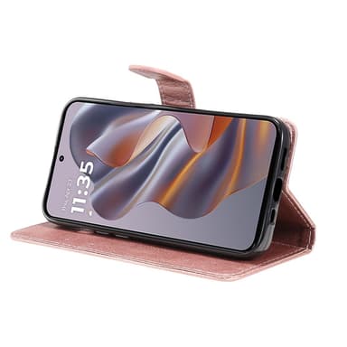 SKALO Motorola Edge 50 Neo 5G PU-nahkainen Lompakkokotelo - Ruusukulta