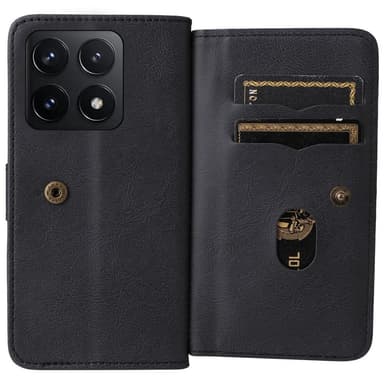 SKALO Xiaomi 14T 10-lokeroa Lompakkokotelo - Musta