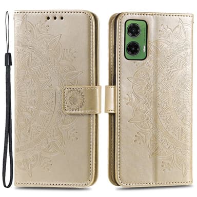SKALO Motorola Moto G35 5G Mandala lompakkokotelo - Kulta