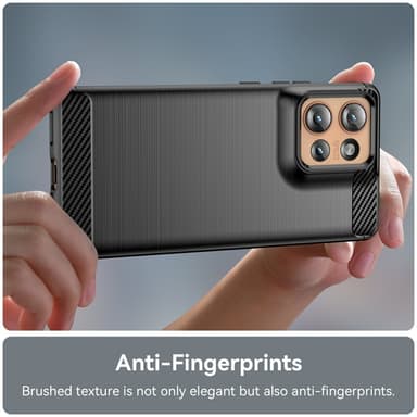 SKALO Motorola Edge 50 5G Armor Carbon Iskunkestävä TPU suojakuori - Musta