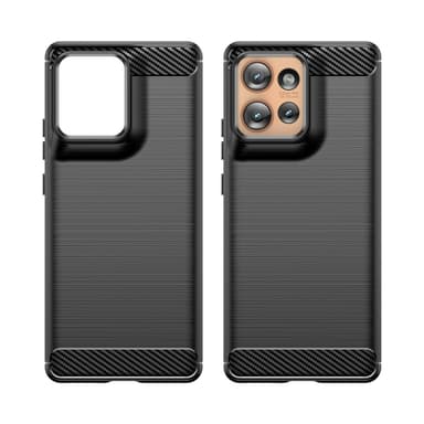 SKALO Motorola Edge 50 5G Armor Carbon Iskunkestävä TPU suojakuori - Musta