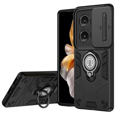 SKALO Motorola Edge 50 5G Armor hybridi metallirengas kameran liukusäädin - Musta