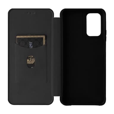 SKALO Motorola Moto G35 5G Carbon Fiber Lompakkokotelo - Musta