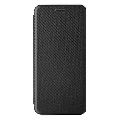 SKALO Motorola Moto G35 5G Carbon Fiber Lompakkokotelo - Musta