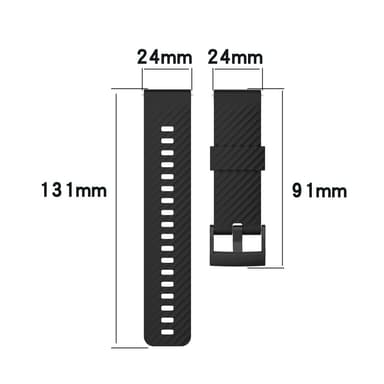 SKALO Silikoniranneke Mobvoi TicWatch Pro 5 - Musta