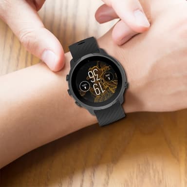 SKALO Silikoniranneke Mobvoi TicWatch Pro 5 - Musta
