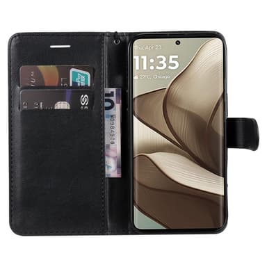 SKALO Motorola Edge 50 5G PU-nahkainen Lompakkokotelo - Musta