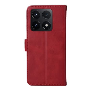 SKALO Xiaomi 14T PU-nahkainen Lompakkokotelo - Punainen