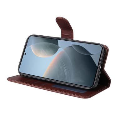SKALO Xiaomi 14T PU-nahkainen Lompakkokotelo - Ruskea
