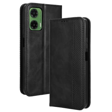 SKALO Motorola Moto G35 5G Kohokuvioitu Premium lompakkokotelo - Musta