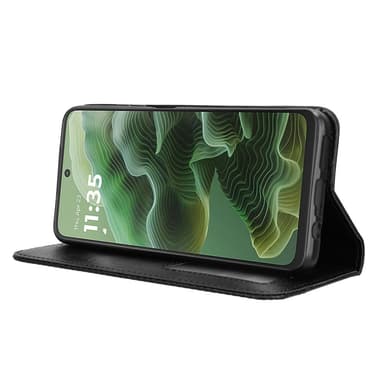 SKALO Motorola Moto G35 5G Kohokuvioitu Premium lompakkokotelo - Musta