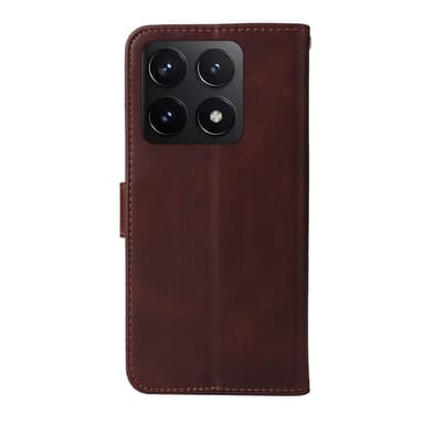 SKALO Xiaomi 14T PU-nahkainen Lompakkokotelo - Ruskea