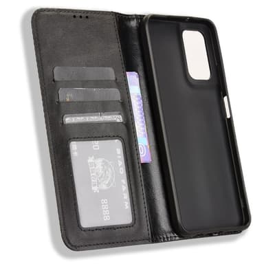SKALO Motorola Moto G35 5G Kohokuvioitu Premium lompakkokotelo - Musta