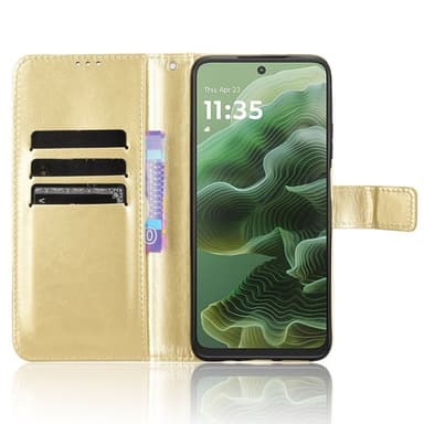SKALO Motorola Moto G35 5G PU-nahkainen Lompakkokotelo - Kulta