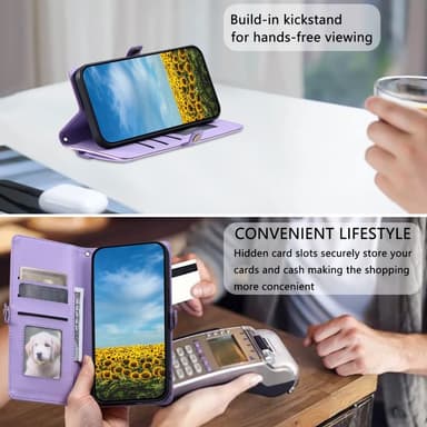 SKALO Xiaomi Redmi 14C PU-Nahkakotelo Lompakkokotelo - Violetti