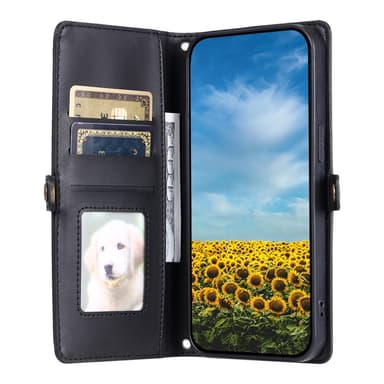 SKALO Motorola Moto G35 5G PU-Nahkakotelo Lompakkokotelo - Musta