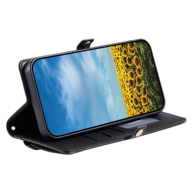 SKALO Motorola Moto G35 5G PU-Nahkakotelo Lompakkokotelo - Musta