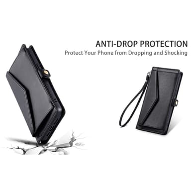SKALO Motorola Moto G35 5G PU-Nahkakotelo Lompakkokotelo - Musta