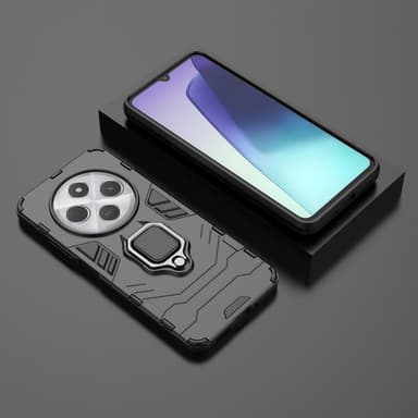 SKALO Xiaomi Redmi 14C Armor Hybridi metallirengas kuori - Musta