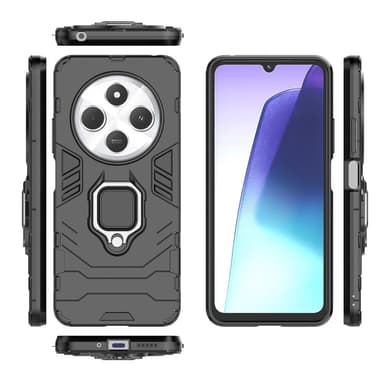 SKALO Xiaomi Redmi 14C Armor Hybridi metallirengas kuori - Musta