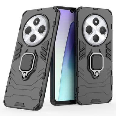 SKALO Xiaomi Redmi 14C Armor Hybridi metallirengas kuori - Musta