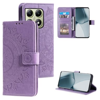 SKALO Xiaomi 14T Mandala lompakkokotelo - Violetti
