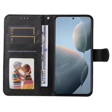 SKALO Xiaomi 14T PU-nahkainen Lompakkokotelo - Musta
