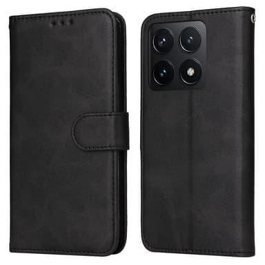 SKALO Xiaomi 14T PU-nahkainen Lompakkokotelo - Musta