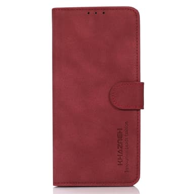 SKALO Xiaomi Redmi 14C KHAZNEH Lompakkokotelo PU-nahasta - Punainen
